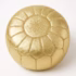 Handcrafted Moroccan Leather Pouf Gold