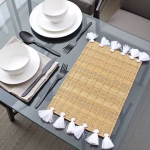 Hand-Woven Moroccan Tassel Placemats