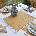 Hand-Woven Moroccan Tassel Placemats