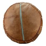 Moroccan Leather Pouf Natural Tan
