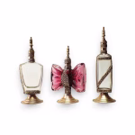 Antique Moroccan Perfume Bottle Glass, Set Of 3 Bottle