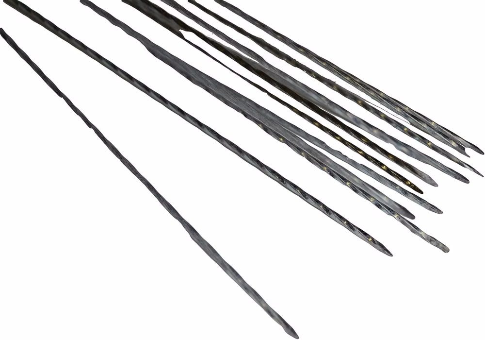 Handmade Moroccan Metal Skewers with Wood Tip Carved Handles, Set of 12