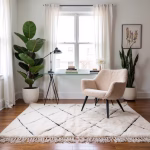 Handmade White Moroccan Beni Ourain Rug - Made with Natural Wool