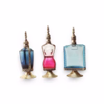 Moroccan Antique Perfume Bottles, Set Of 3 Bottle