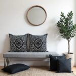 Set of embroidered pillow covers with minimalist decor