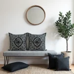 Set of embroidered pillow covers with minimalist decor