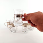 Moroccan Tea Glasses With Handle, Set Of 6