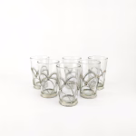 Silver tea gift set tray corner detail showing decorative border engraving and polished silver finish quality