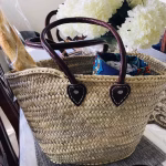 Moroccan Straw Bag With Leather Handles