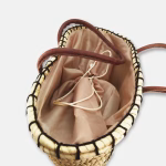 Moroccan Straw Tote Bag With Leather Handles, Wink Design