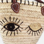 Moroccan Straw Tote Bag With Leather Handles, Wink Design