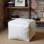 Industrial style office with white square footstool