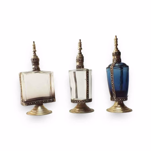 Vintage Perfume Bottles With Pump, Set Of 3 Bottle