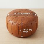 Technical dimensions for a round ottoman pouf showing a 53 cm (21 inch) diameter and a 30 cm (12 inch) height.