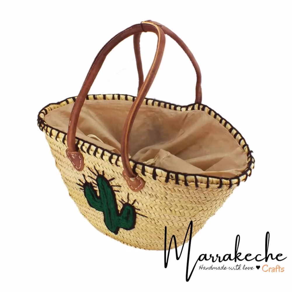 Cactus Straw Beach Bag Basket