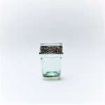 Small Clear Moroccan Tea Glasses With Metal Decor, Set Of 6