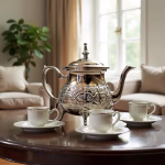 Traditional Moroccan teapot displayed in home interior