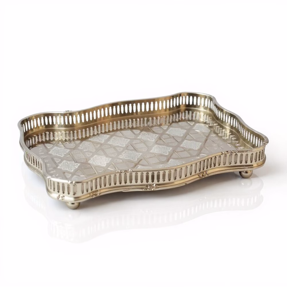 Moroccan Tea Tray With Feet - Rectangular - Image 1