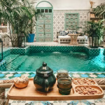 Moroccan teapot by luxury pool side tea service