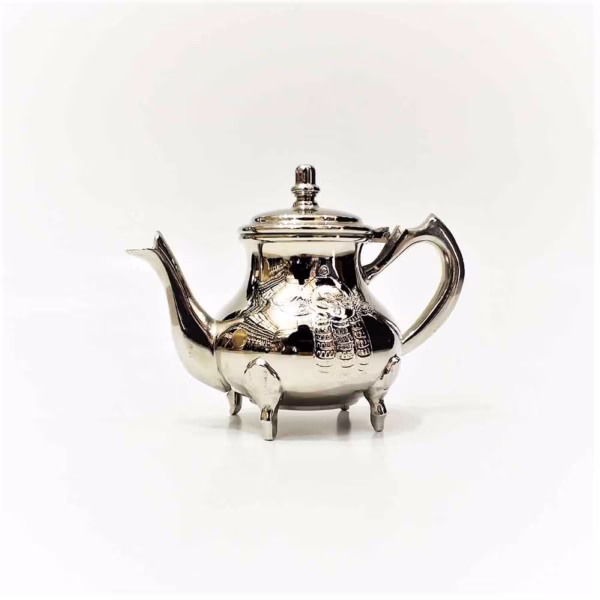 How to Clean Teapot: Complete Guide for Gift Care & Authentic Moroccan Tea Culture Stainless Steel MoroccClassic silver teapot with feet on white backgroundan Teapot with Feet, Hamsa Engraved, 6-12 Glass Capacity