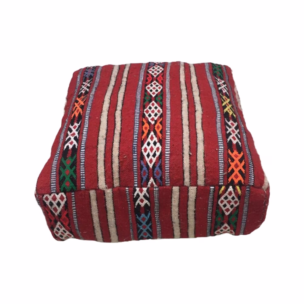 Moroccan Kilim Pouf Ottoman
