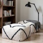 Moroccan Floor Cushions White In Black