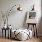 Moroccan Floor Cushions White In Black