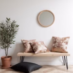 Set of orange pillow covers with minimalist decor