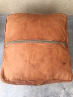 Moroccan Modern Square Pouf With Piping In Retro Look