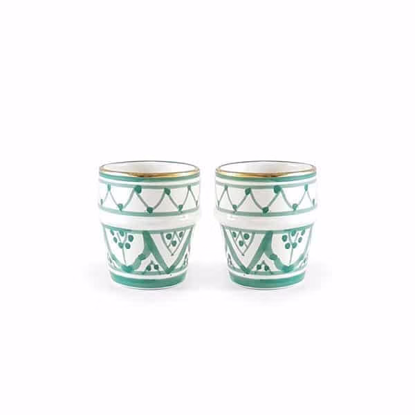 Moroccan Handmade Ceramic Cup, Set Of 6