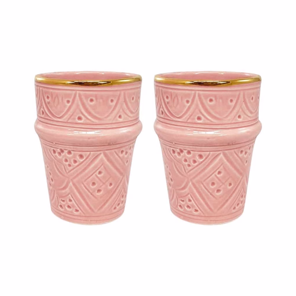 Moroccan Ceramic Espresso Cups, Set Of 6