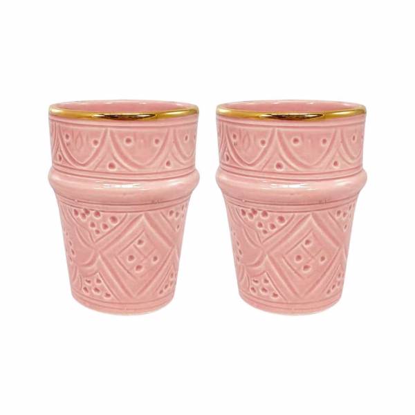 Moroccan Ceramic Espresso Cups, Set Of 6