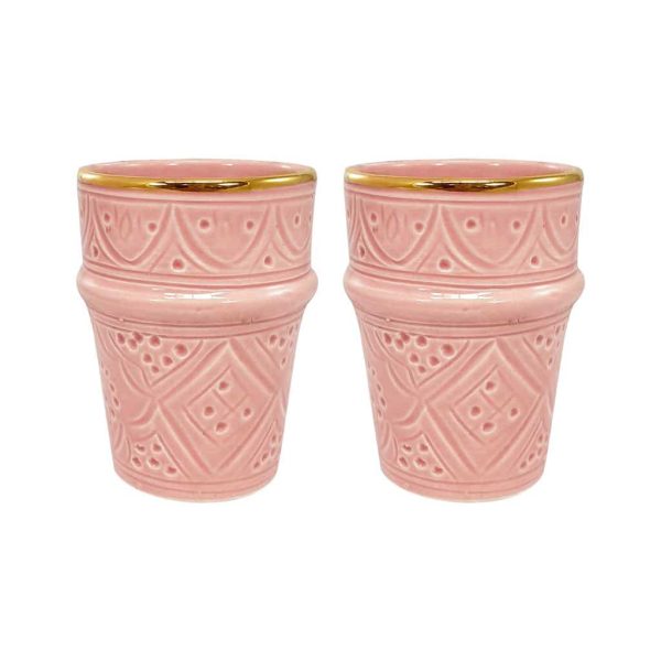 Moroccan Ceramic Espresso Cups, Set Of 6