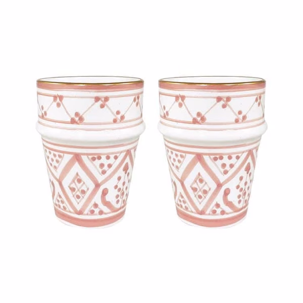 Moroccan Handmade Ceramic Cup, Set Of 6