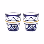 Moroccan Handmade Ceramic Cup, Set Of 6