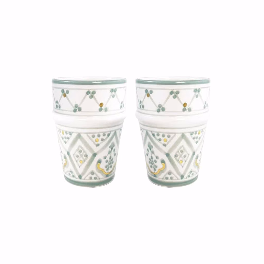 Moroccan Handmade Ceramic Cup, Set Of 6