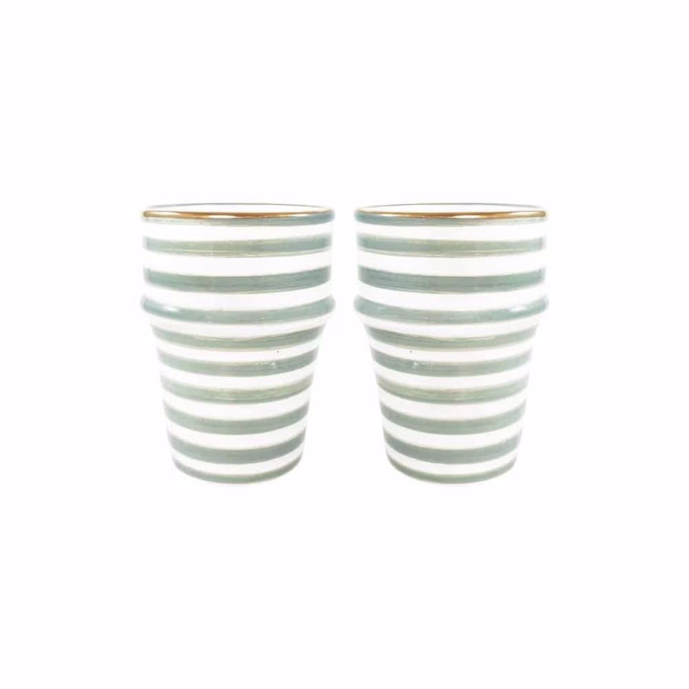 Moroccan Handmade Ceramic Cup, Set Of 6
