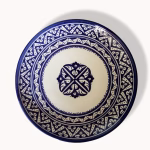 Set of 2 Handcrafted Blue Moroccan Ceramic Plates | 13.7" Diameter