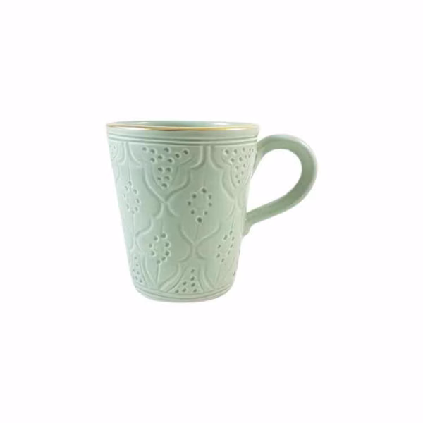 Moroccan Handmade Ceramic Mug With Handle, Set Of 2