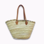 Moroccan Straw HandBag embroidered - Evil Eye design