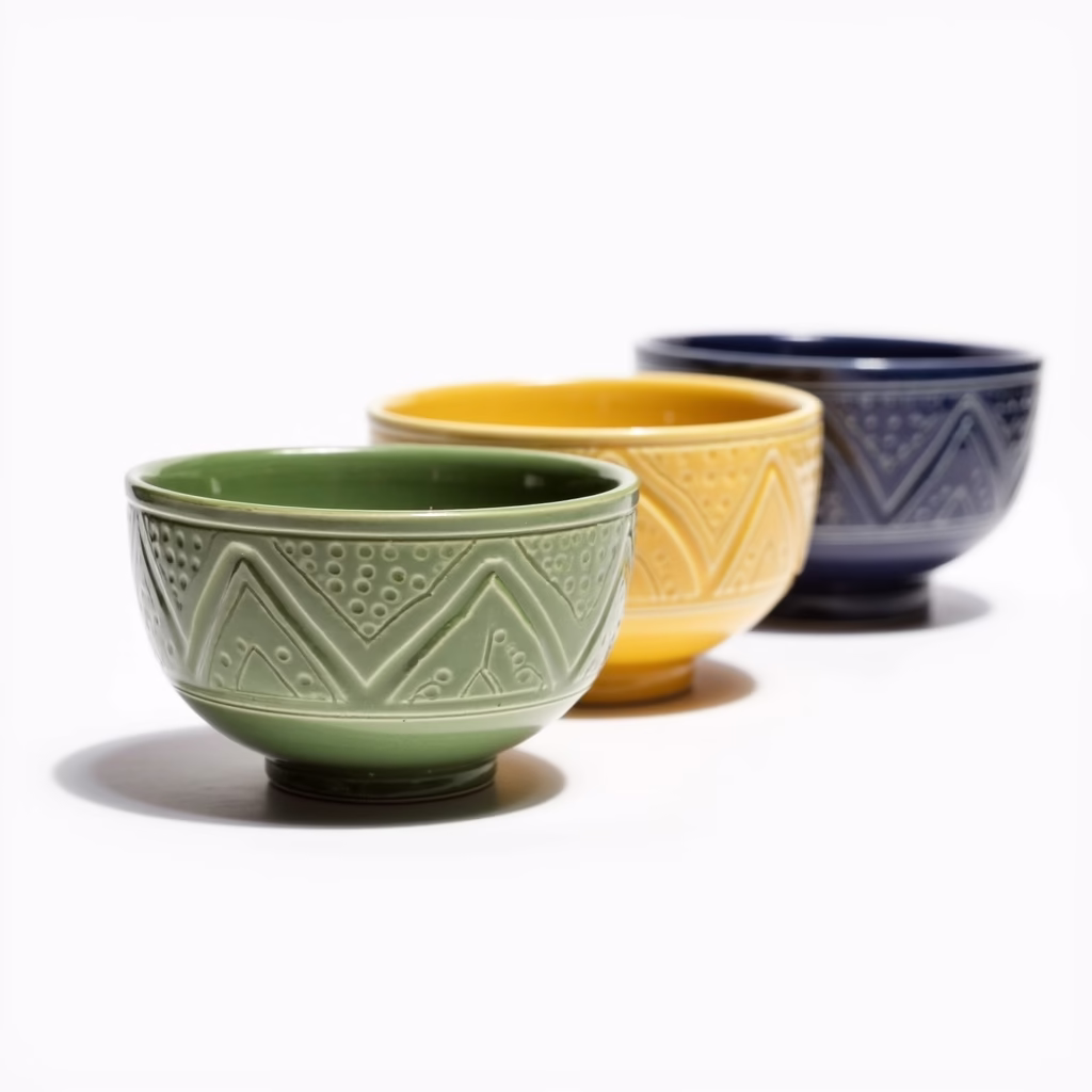 5 Ways to Style Moroccan Pottery Bowls in Small Spaces Premium ceramic bowl sets with geometric patterns shown in modern kitchens, restaurants and dining rooms (1)