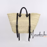 Straw Backpack With Leather Handles