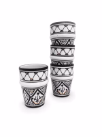 Moroccan Handmade Ceramic Cup, Set Of 6
