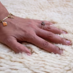Close-up of natural wool pile texture showing the softness of handmade Moroccan rug