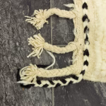 Edge detail showing traditional fringe and craftsmanship of authentic Berber rug