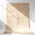 Handmade boho Moroccan rug with subtle hourglass pattern in creamy ivory white