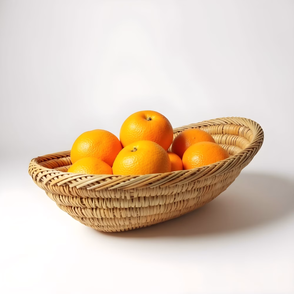Handmade Moroccan Oval Bread Basket & Fruit