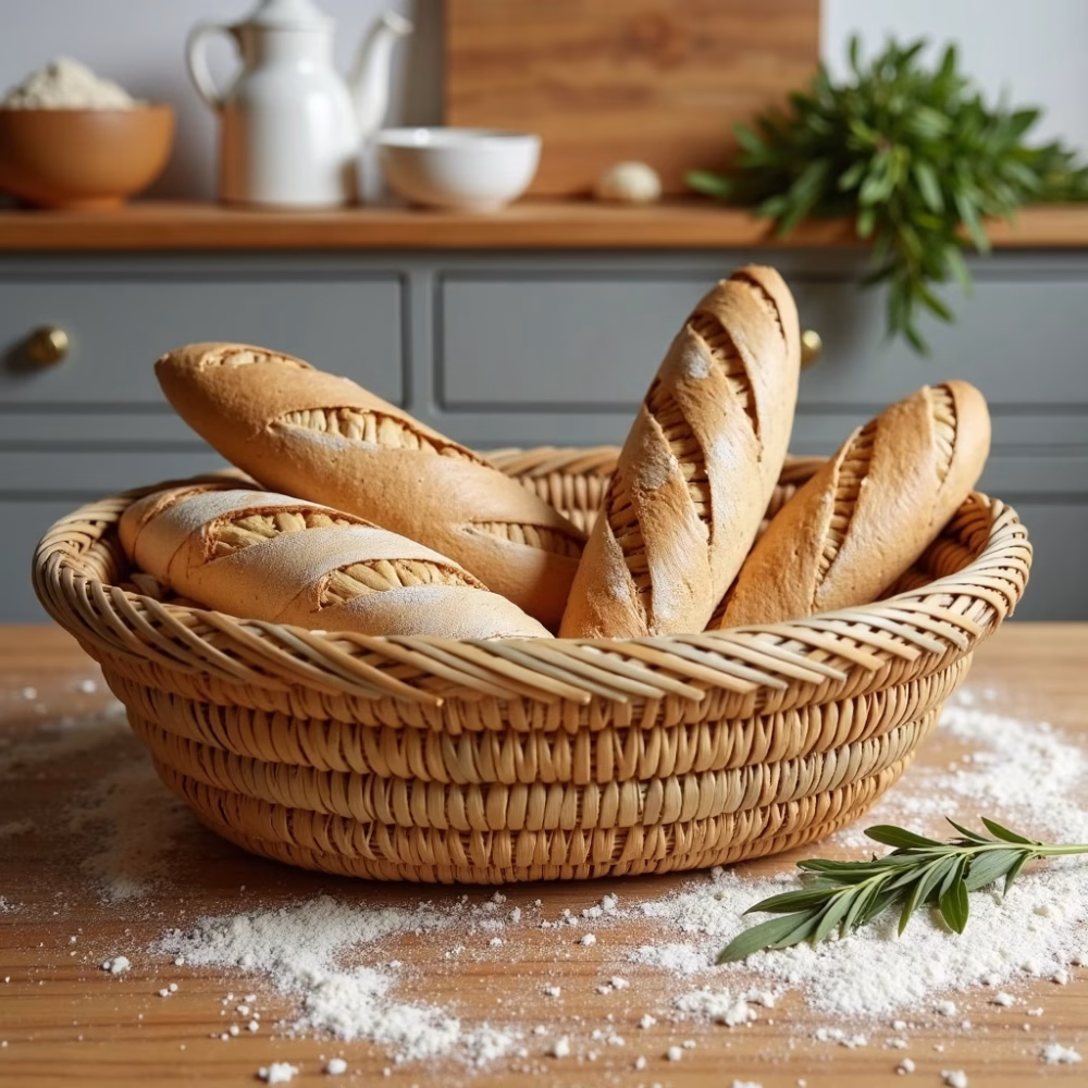 Handmade Moroccan Oval Bread Basket & Fruit