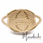 Handmade Moroccan Oval Bread Basket & Fruit, Natural