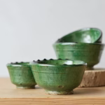 Set of 3 Moroccan Tamegroute Pottery Bowls